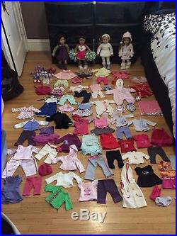 American Girl Doll Collection Lot 4 Dolls Clothes Shoes