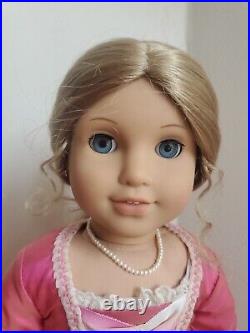 American Girl Doll Elizabeth Cole Original Meet Dress Earrings Necklace Pin Curl