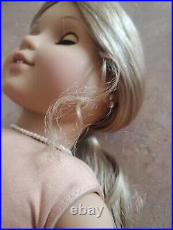 American Girl Doll Elizabeth Cole Original Meet Dress Earrings Necklace Pin Curl