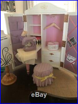 American Girl Doll Isabelle's Studio Armoire Dance Ballet Sewing Set