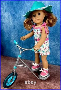 American Girl Doll JLY #21 withAG Scooter Trike & Custom Summer Outfit LOT