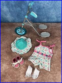 American Girl Doll JLY #21 withAG Scooter Trike & Custom Summer Outfit LOT