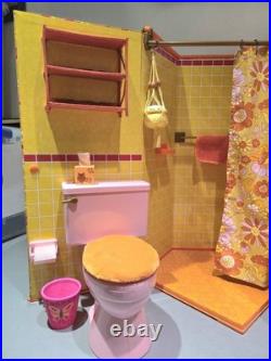 American Girl Doll Julie's Groovy Bathroom Set Accessories Shower Sink Toilet