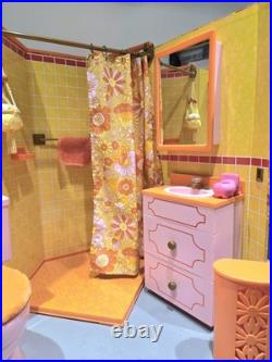 American Girl Doll Julie's Groovy Bathroom Set Accessories Shower Sink Toilet