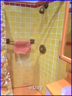 American Girl Doll Julie's Groovy Bathroom Set Accessories Shower Sink Toilet