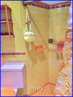 American Girl Doll Julie's Groovy Bathroom Set Accessories Shower Sink Toilet