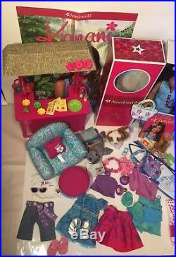 American Girl Doll Kanani Pierced Ears & her Aloha World LOT Excellent Condition