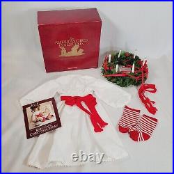 American Girl Doll Kirsten Saint St Lucia Gown Socks Wreath Ribbons Complete Set