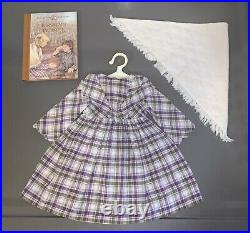 American Girl Doll Kirsten's Purple Plaid Promise Dress and Shawl RARE/VGUC
