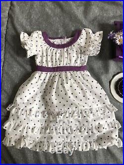 American Girl Doll Kirsten's Retired Midsummer Purple Polka Dot Dress