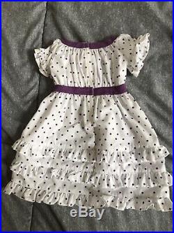 American Girl Doll Kirsten's Retired Midsummer Purple Polka Dot Dress