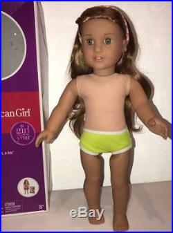 American Girl Doll Lea Clark + 3 Outfits + Camera+ Sloth+ Book+Magazine LOT
