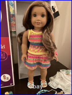 American Girl Doll Leah Clark With Hiking Outfit and Celebration Outfit