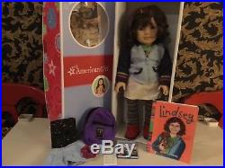 American Girl Doll Lindsey Lot, GOTY 2001, red boots, Barrett, box, +extras