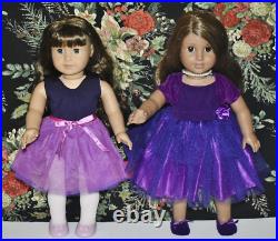 American Girl Doll Lot 2 withBrown Hair Hazel Eyes & Brown Eyes withBaking Book