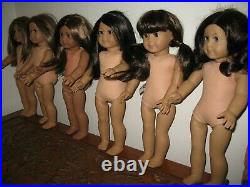 American Girl Doll Lot (6). Nude/Retired/Adorable. Dark Hair & Lt & Medium Skin