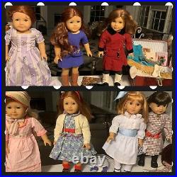 American Girl Doll Lot 7 Dolls EmilySamanthaCarolineSaigeFelicityNellieReb