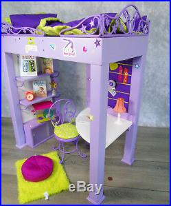 American Girl Doll MCKENNA LOFT BED Desk Chair & All 34 Accessories GOTY Bedroom