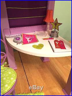 American Girl Doll McKenna Loft Bed Set 2012 RETIRED Pillow desk Gymnastics 30pc