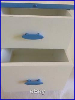 American Girl Doll Mia Desk Pull Out Bed Armoire Figure Skating Theme White Blue