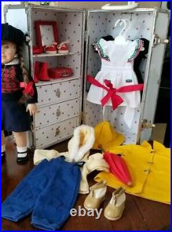 American Girl Doll Molly With Trunk Retired Collection HUGE LOT plus books HTF