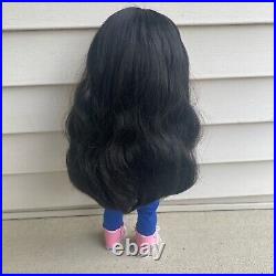 American Girl Doll OOAK Custom Felicity Merriman Black Hair Bangs Green Eyes