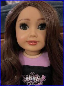 American Girl Doll OOAK Custom brown Curly Hair, Green Eyes