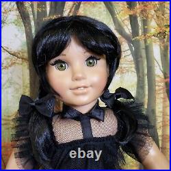 American Girl Doll OOAK Wednesday Addams Black Raven Dress Replica Refurbed