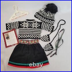 American Girl Doll PC Kirsten Winter Knit Woolens Complete Set + Skirt & Ribbons