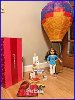 American Girl Doll Saige Huge Lot, Doll, Balloon, Art Set, Picnic Set Excellent