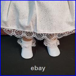 American Girl Doll Samantha Brown & Hair Eyes White Pink Party Dress Refurbed