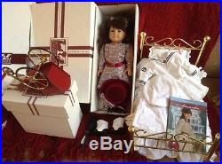American Girl Doll Samantha lot Retired Original Boxes Brass bed & Accessories