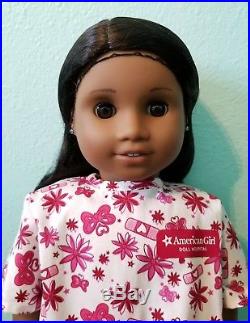American Girl Doll Sonali New Head Partial Meet Outfit Hospital Box Gown