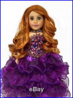 American Girl Doll VioletaCustom OOAK Copper Red Hair Teal Blue Eyes Princess