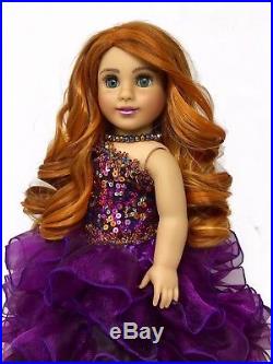 American Girl Doll VioletaCustom OOAK Copper Red Hair Teal Blue Eyes Princess