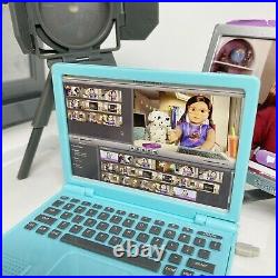 American Girl Doll Z Yang's Desk Set Accessories Lamp Laptop Monitor Retired