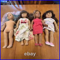 American Girl Dolls Lot Bundle Of 4 Dolls! Samantha Molly 2014-2017 w Clothes