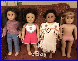 American Girl Dolls Lot of 4 Dolls with outfits and pierced ears