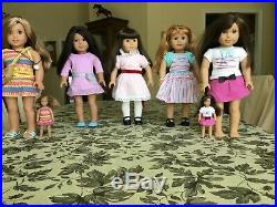 American Girl Dolls, Lot of 5 dolls. 2 mini matching dolls, Clothes, & shoes