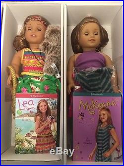 American Girl Dolls McKenna And Lea With Pierced Ears/ Accessories Lot Excellent