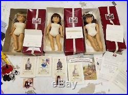 American Girl Dolls Samantha, Molly, Kirsten Original Pleasant Co. Signed and #