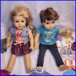 American Girl Dolls Tenny Grant & Logan Everett Retired Nice with Clothes & Acc