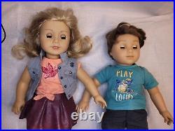 American Girl Dolls Tenny Grant & Logan Everett Retired Nice with Clothes & Acc