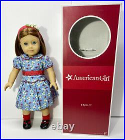 American Girl EMILY DOLL Molly Red Hair Blue Eyes Meet Outfit Book AG Box