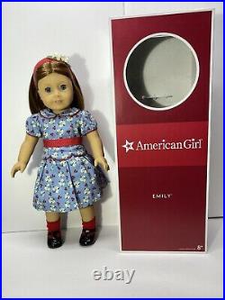 American Girl EMILY DOLL Molly Red Hair Blue Eyes Meet Outfit Book AG Box