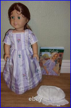 American Girl FELICITY with Meet outfit + LISSIE HAIR RIBBON Cap Book PRISTINE