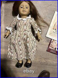American Girl Felicity Doll Pleasant Company 2008 MEET Dress With Box & Book