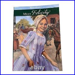 American Girl Felicity Doll in Box w Book Purple Travel Meet EUC