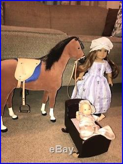 American Girl Felicity, Horse, and Baby doll Cradle