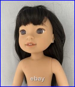 American Girl Gwynn Tan Doll Pierced Ears New Outfit Accessories Black Hair